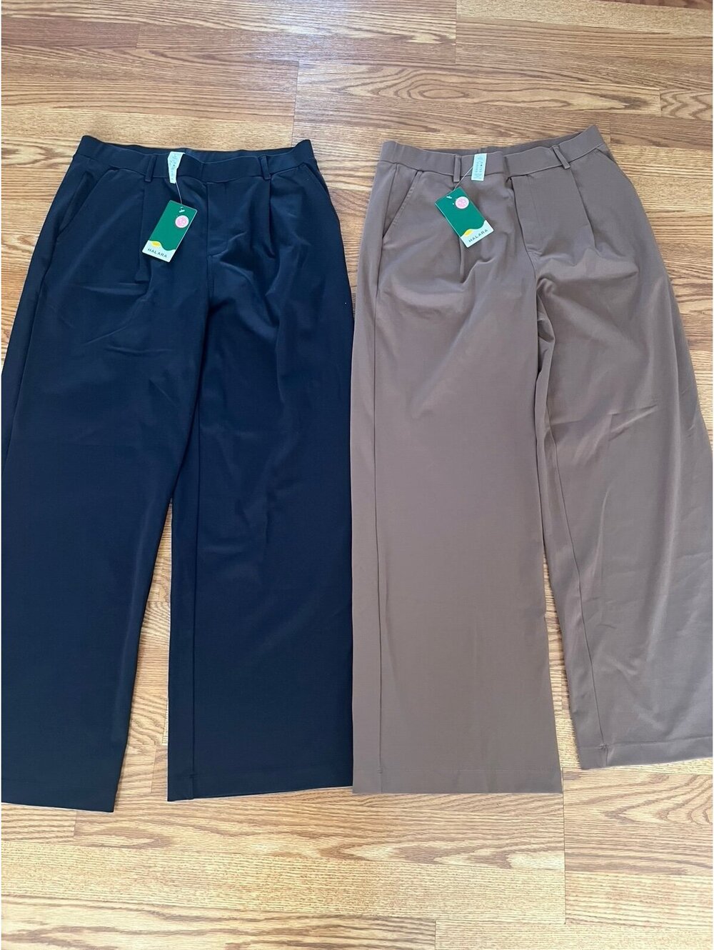 Women's Halara NWT dress pants. Black and brown. Size Large.